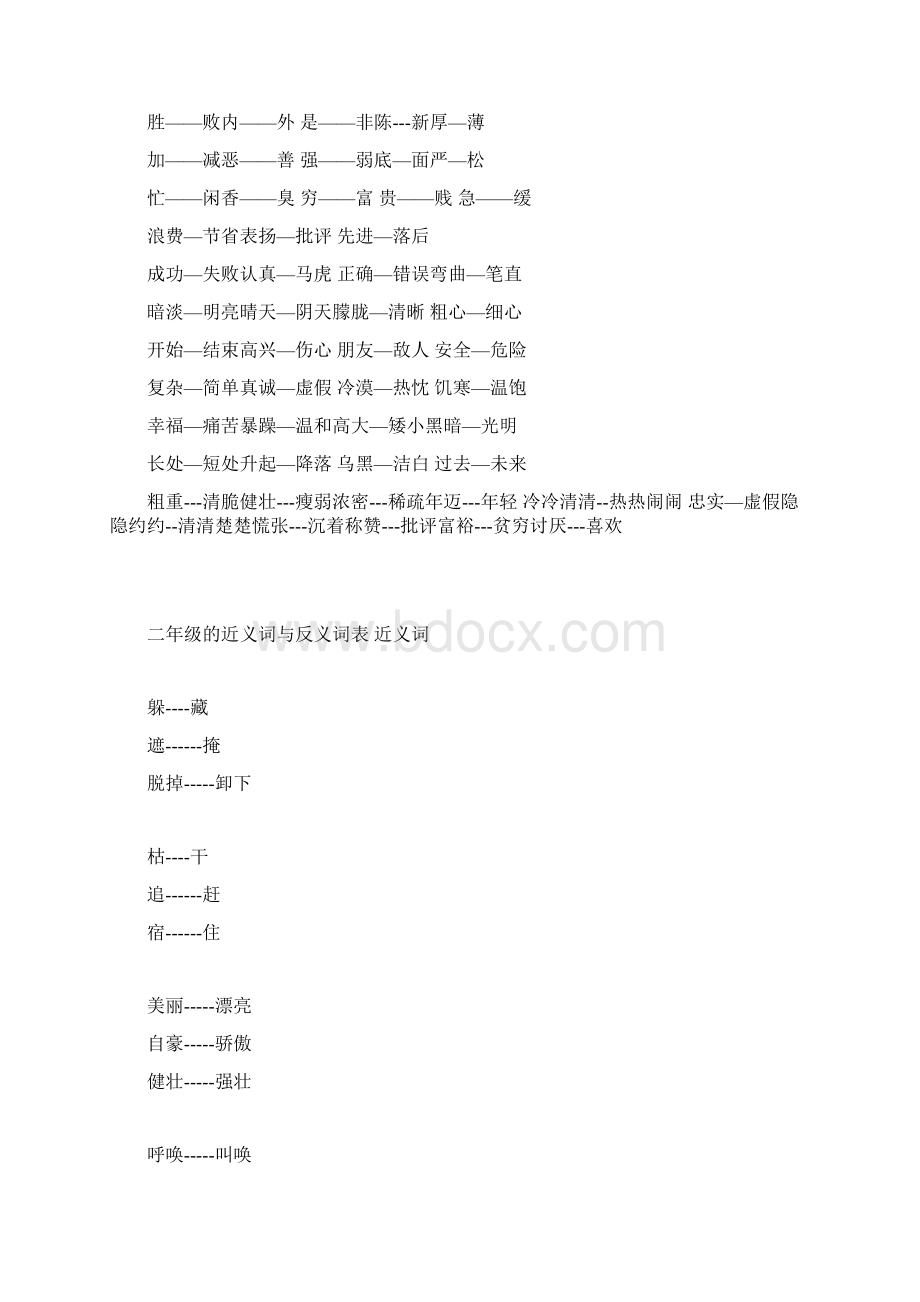 小学二年级语文下册多音字反义词近义词汇总Word文件下载.docx_第3页