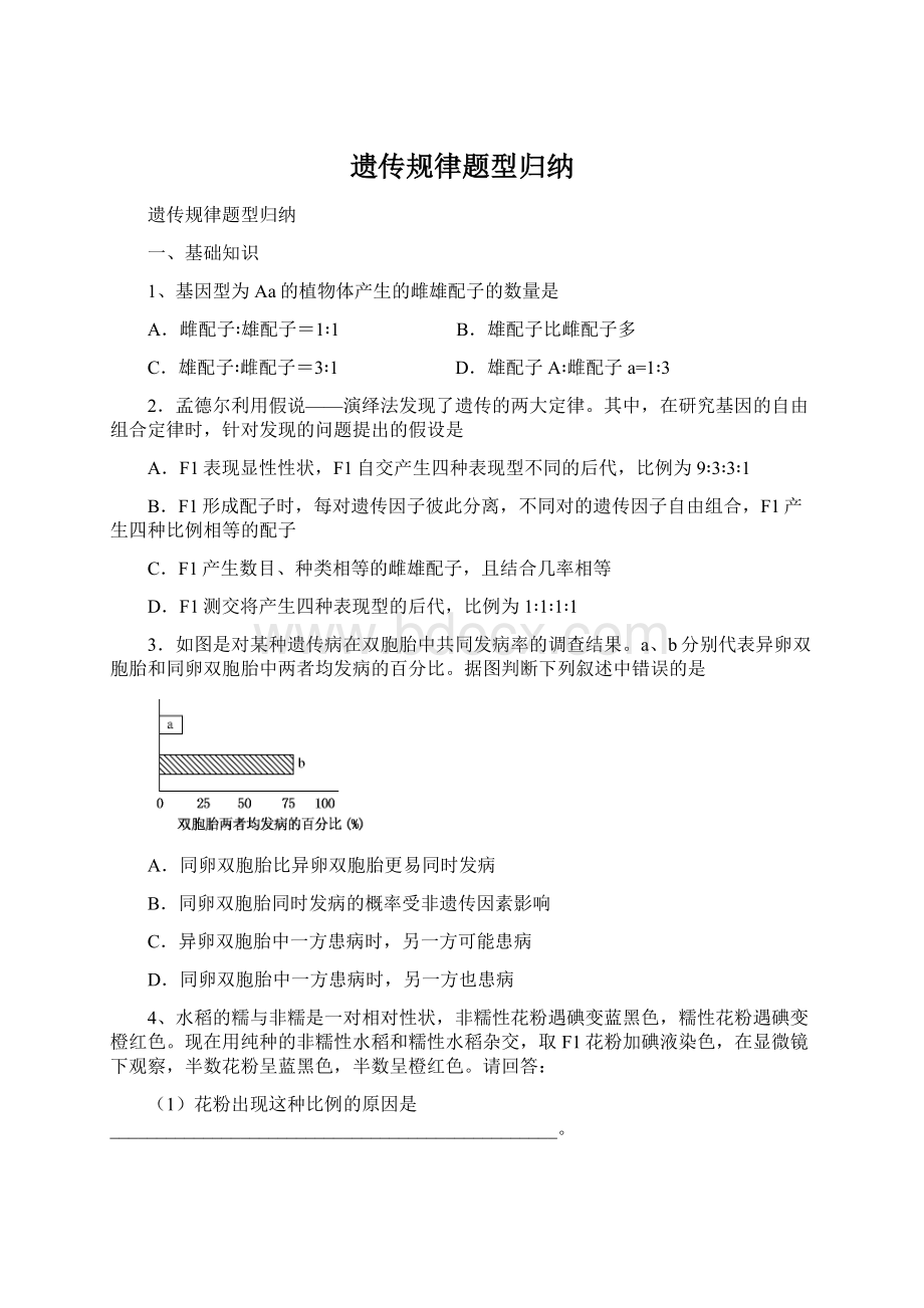 遗传规律题型归纳Word格式文档下载.docx_第1页