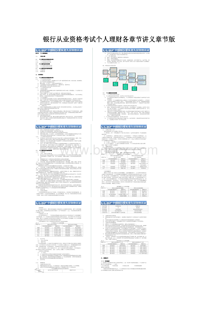 银行从业资格考试个人理财各章节讲义章节版.docx_第1页