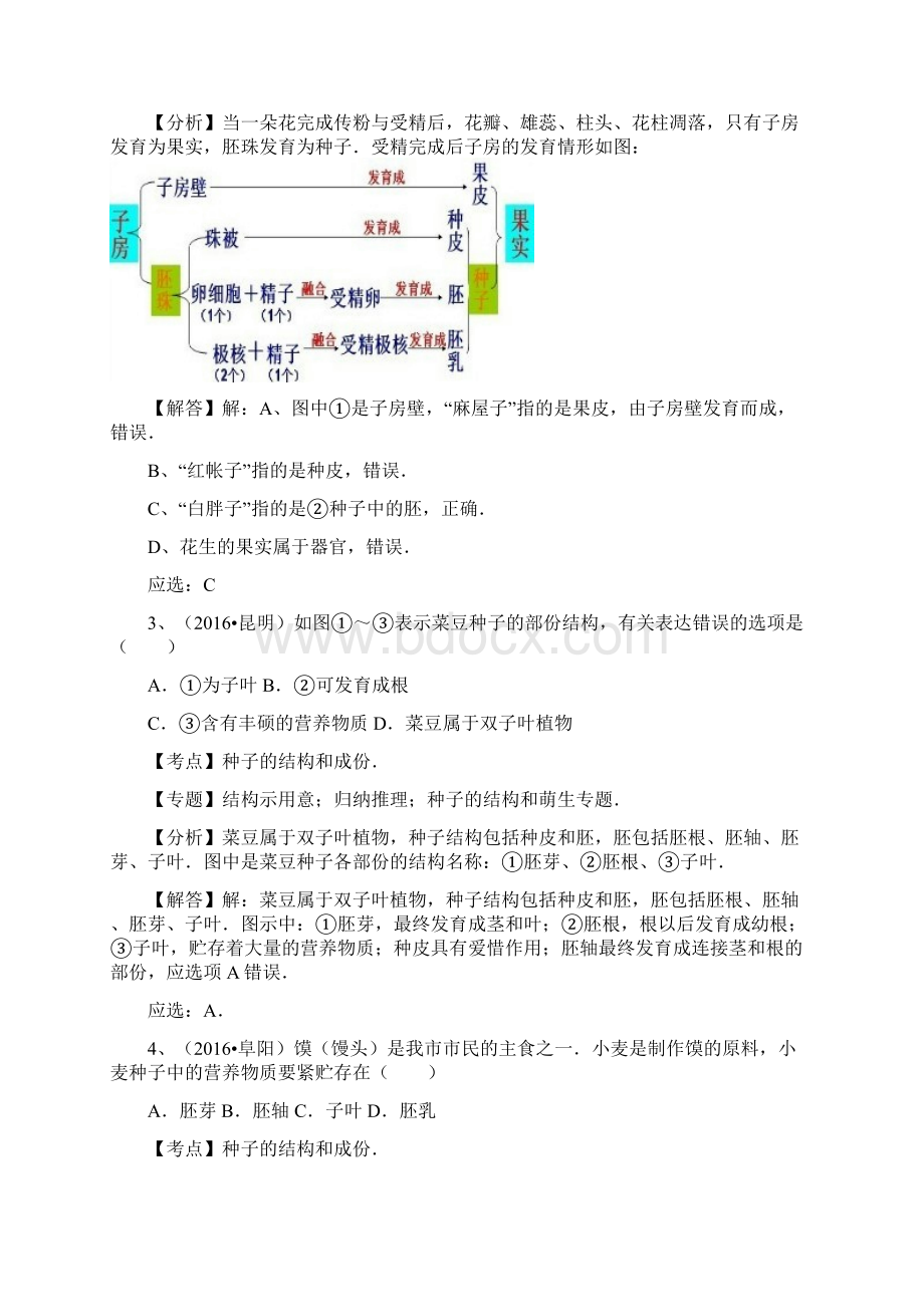 全国中考生物试题专题练习绿色开花植物的一生Word文件下载.docx_第2页