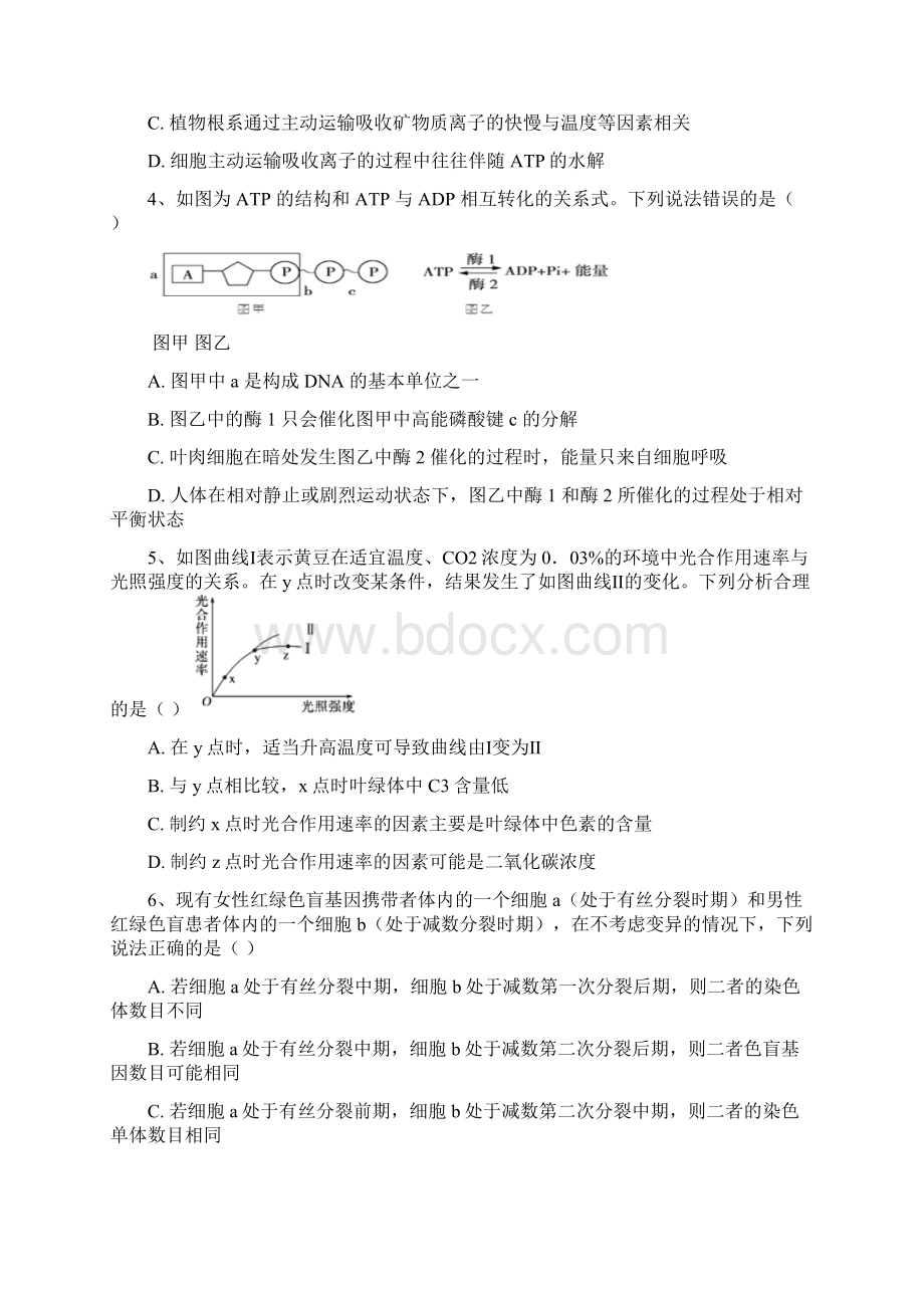 湖北省宜昌市东湖高中宜都二中届高三联考理科综合试题含答案.docx_第2页