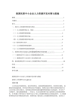 我国民营中小企业人力资源开发对策与措施.docx