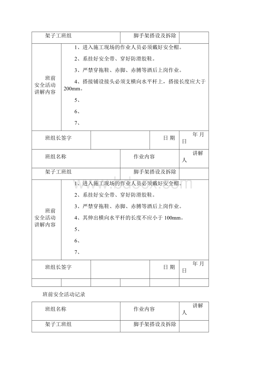 架子工班前安全活动记录.docx_第3页