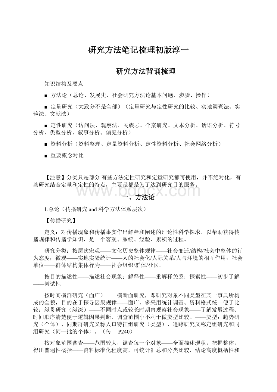 研究方法笔记梳理初版淳一.docx_第1页