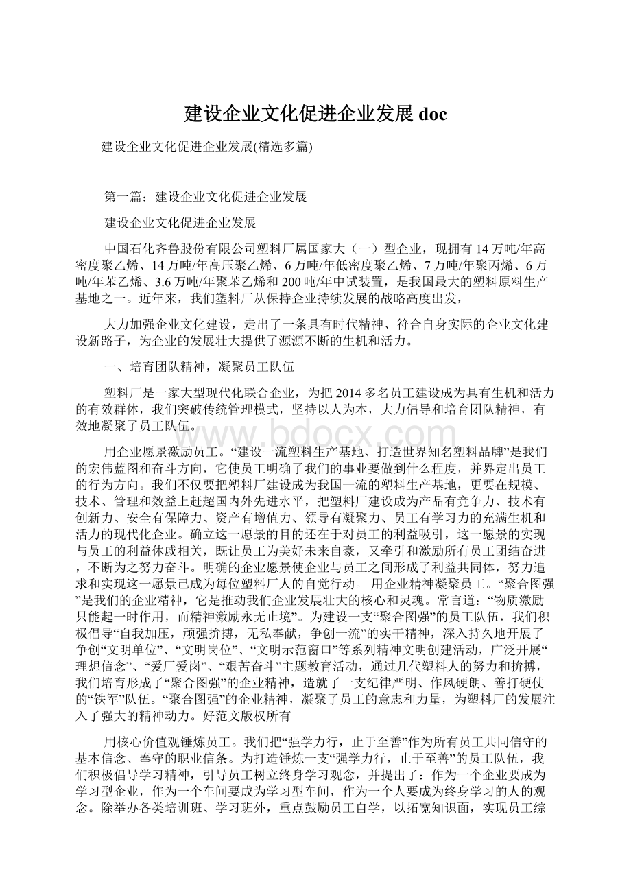 建设企业文化促进企业发展doc.docx