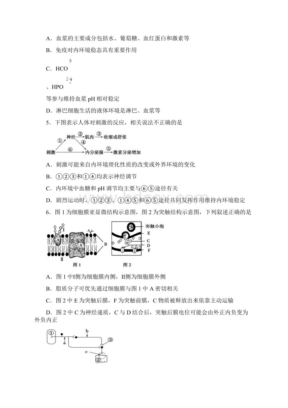 高中生物必修三第1章第3章综合练习附答案文档格式.docx_第2页