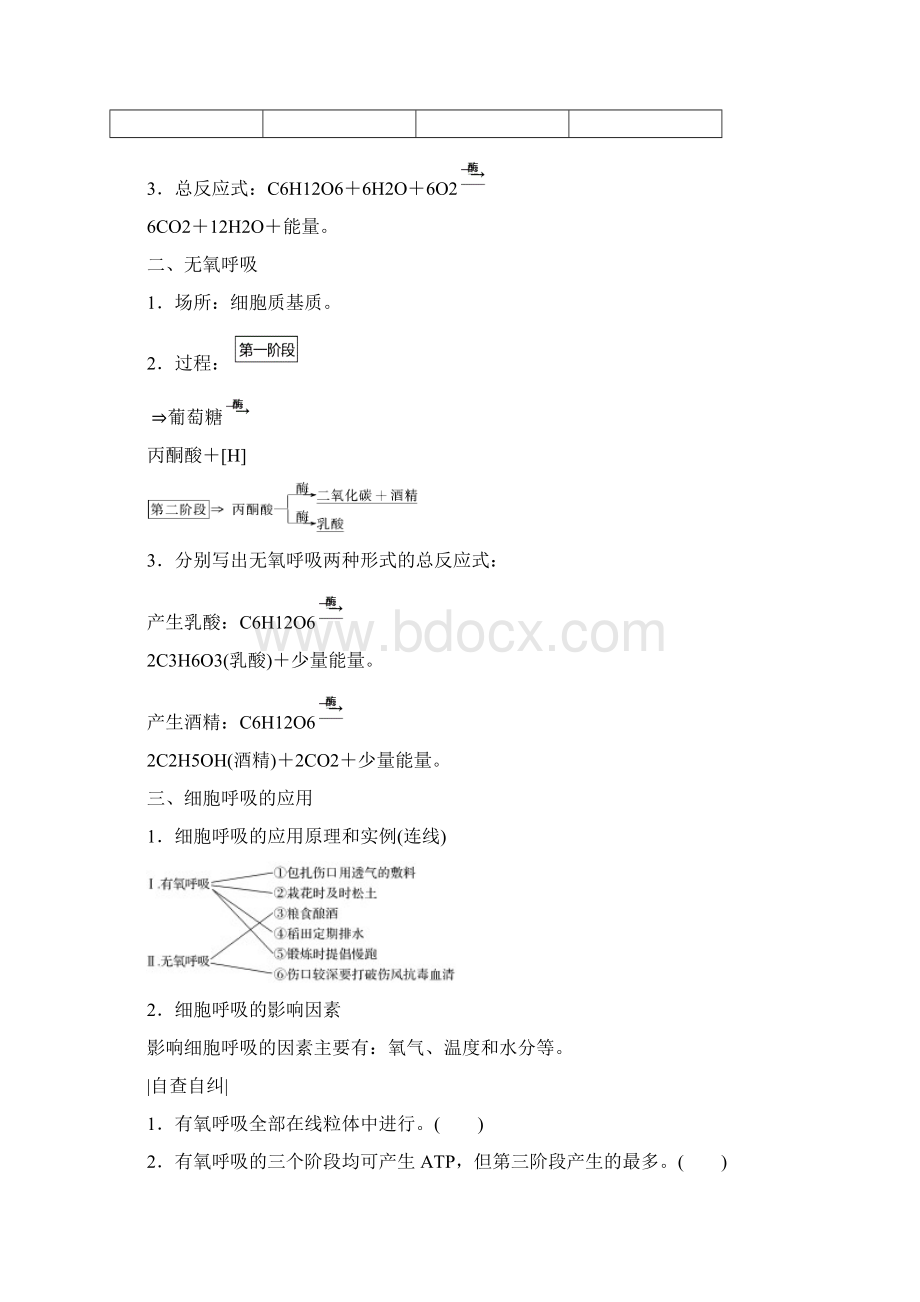 新编人教版高中生物必修一学案532 细胞呼吸的原理和应用 Word版含答案.docx_第2页