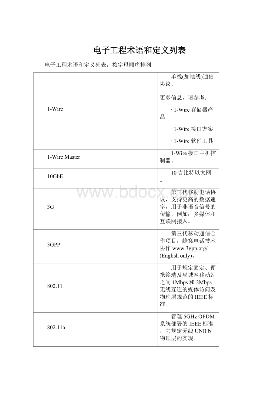 电子工程术语和定义列表.docx_第1页