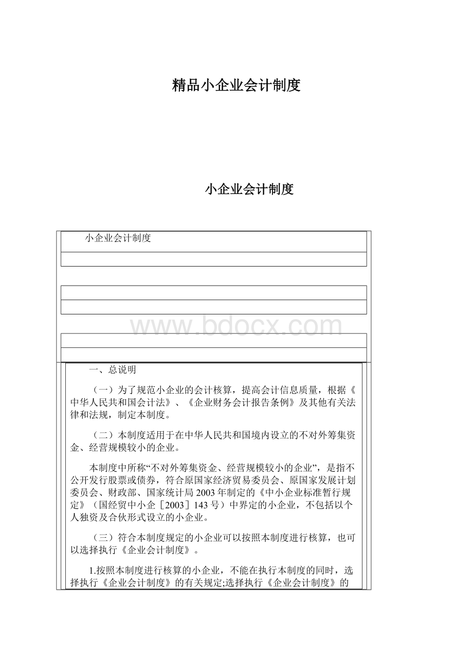 精品小企业会计制度.docx