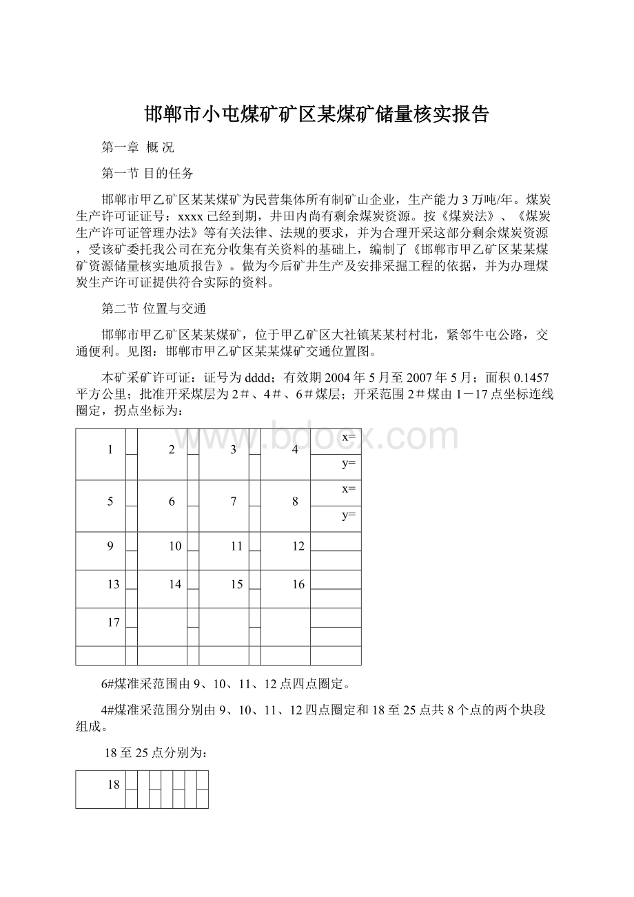 邯郸市小屯煤矿矿区某煤矿储量核实报告.docx