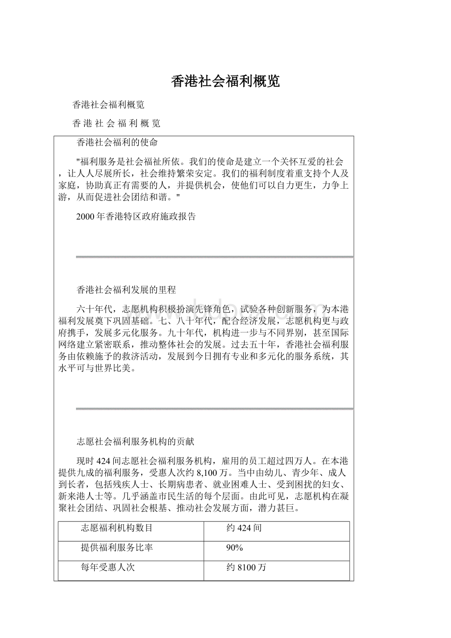 香港社会福利概览.docx