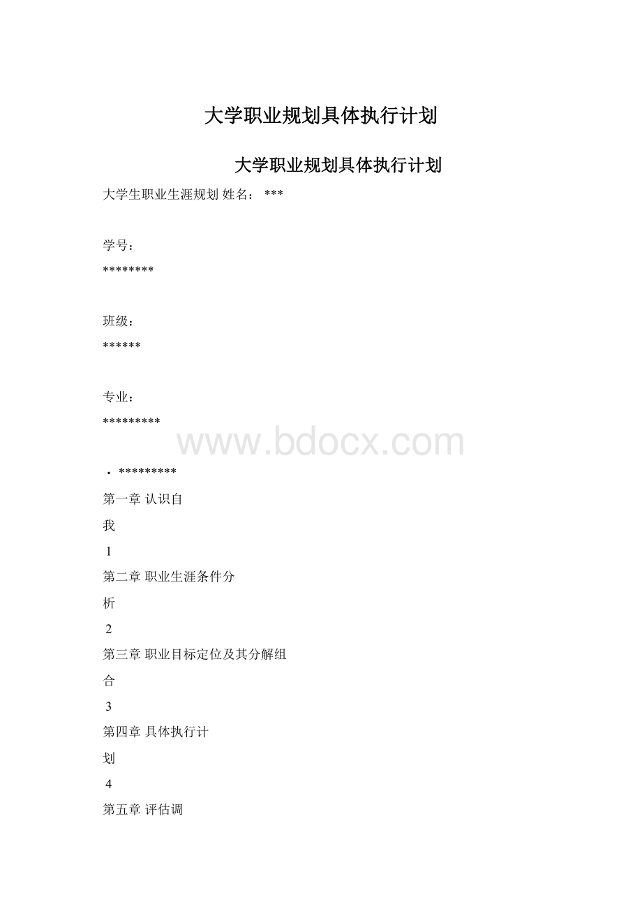 大学职业规划具体执行计划.docx_第1页