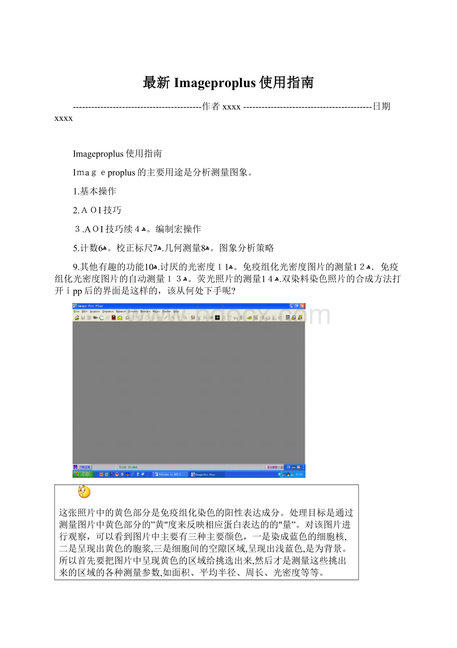 最新Imageproplus使用指南Word文档格式.docx_第1页