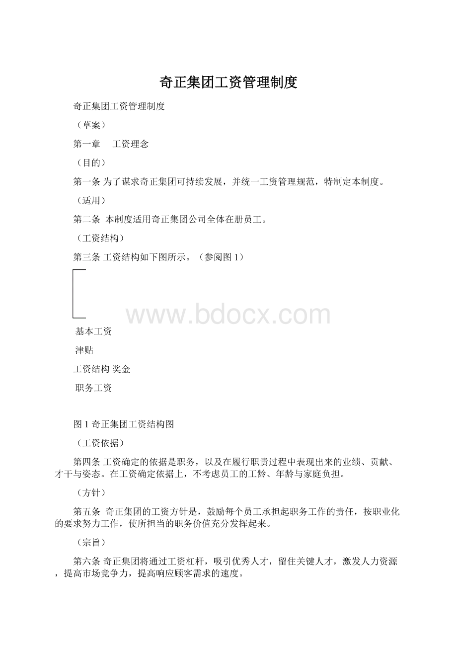 奇正集团工资管理制度Word格式文档下载.docx