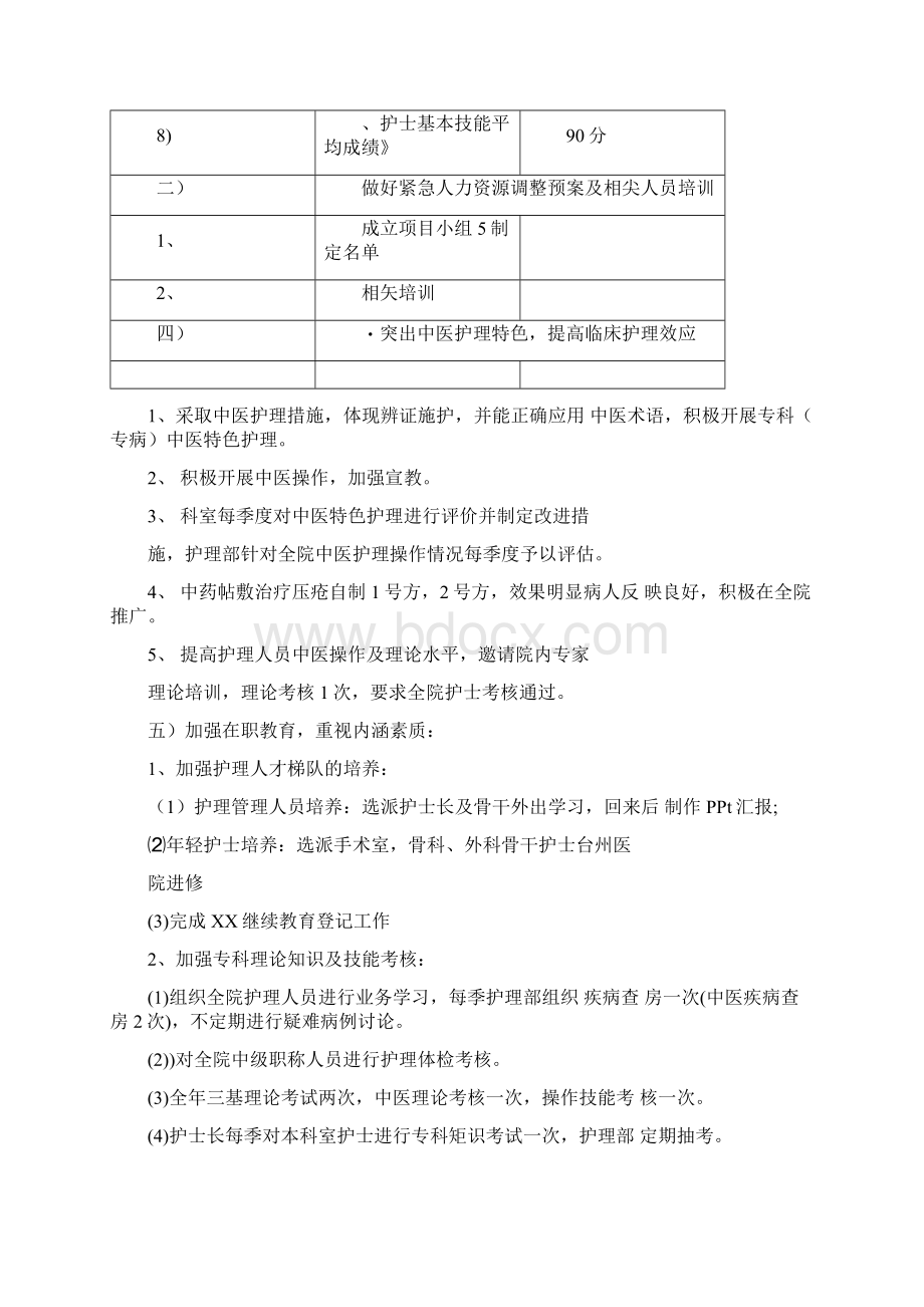 20XX中医医院护理工作计划.docx_第3页