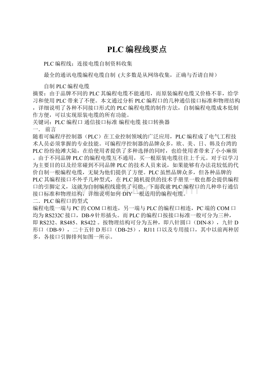 PLC编程线要点Word格式文档下载.docx