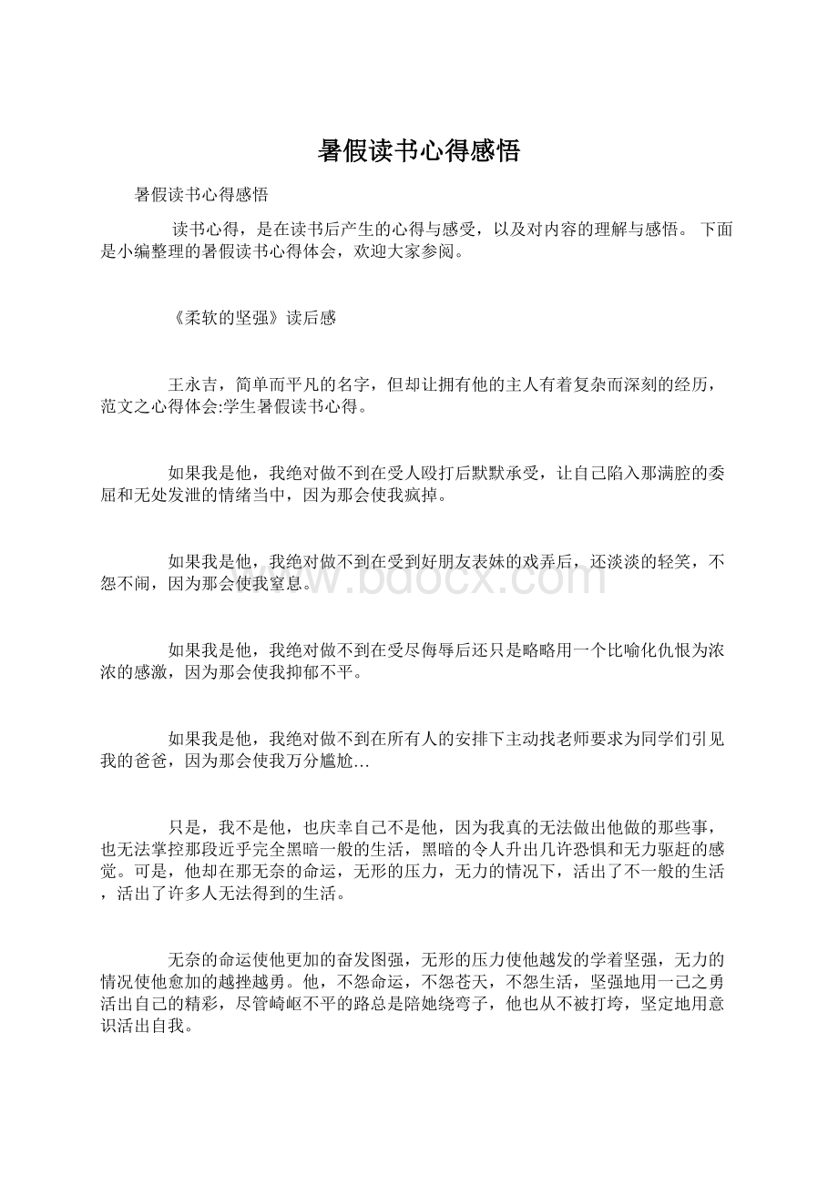 暑假读书心得感悟Word下载.docx