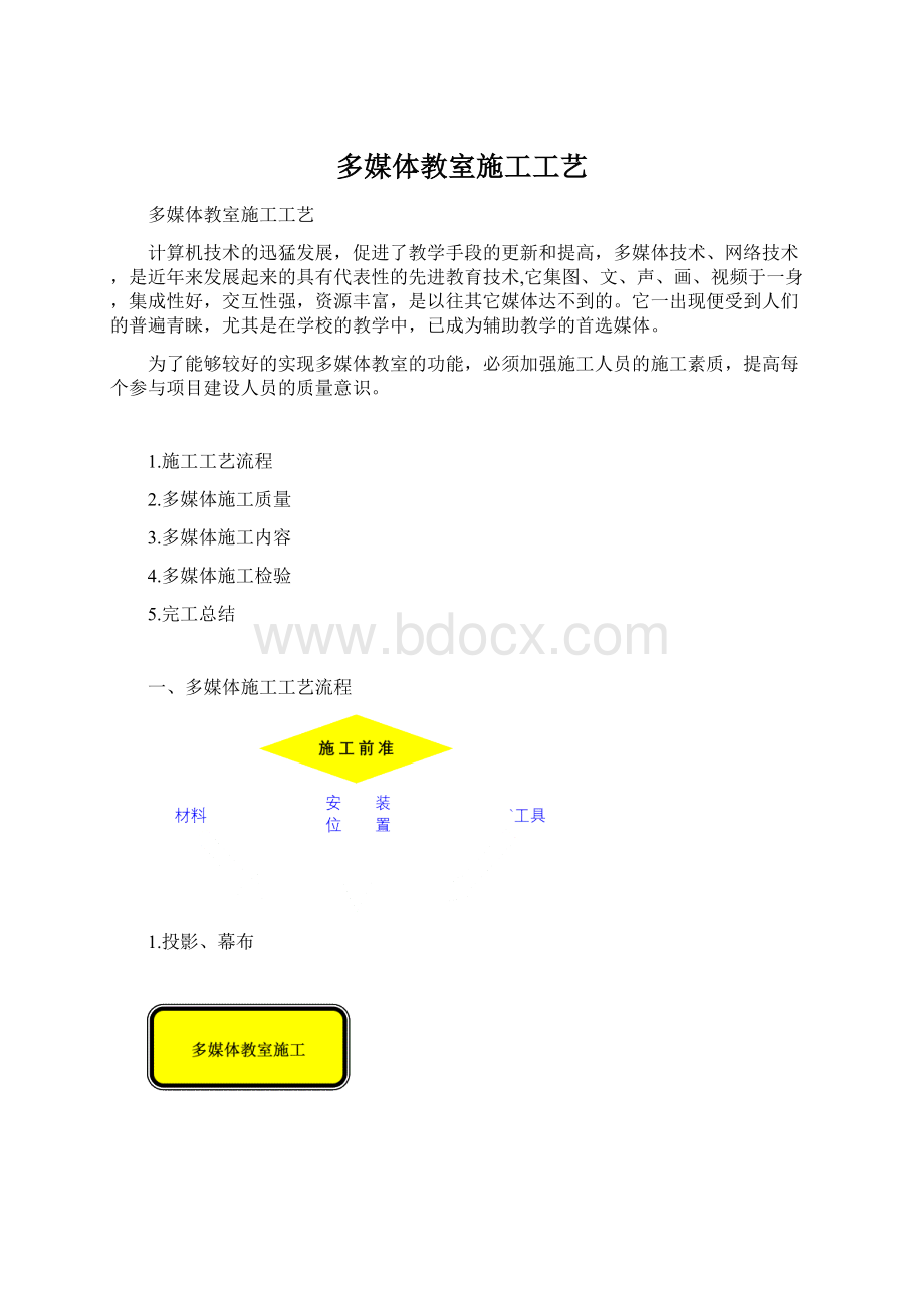 多媒体教室施工工艺Word文档下载推荐.docx_第1页