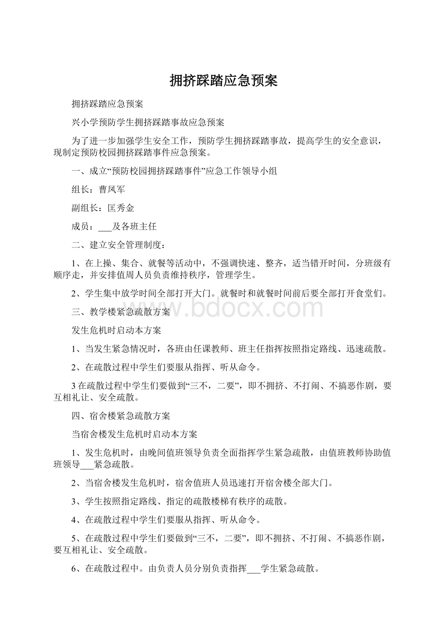 拥挤踩踏应急预案.docx_第1页