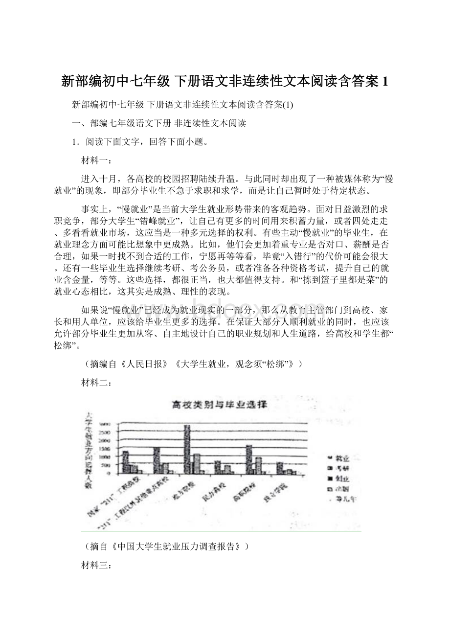 新部编初中七年级 下册语文非连续性文本阅读含答案1Word下载.docx_第1页