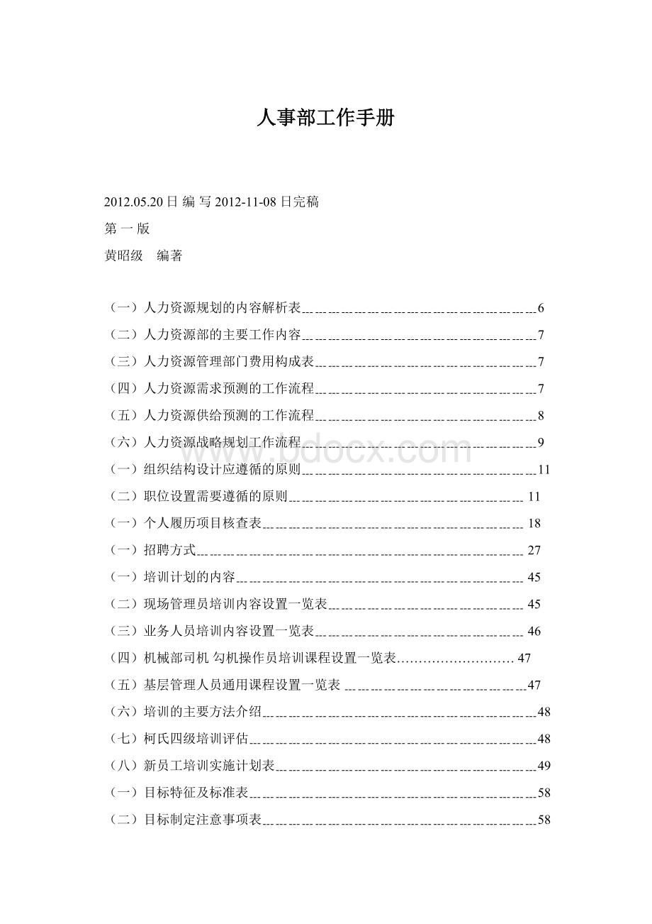 人事部工作手册Word格式文档下载.docx