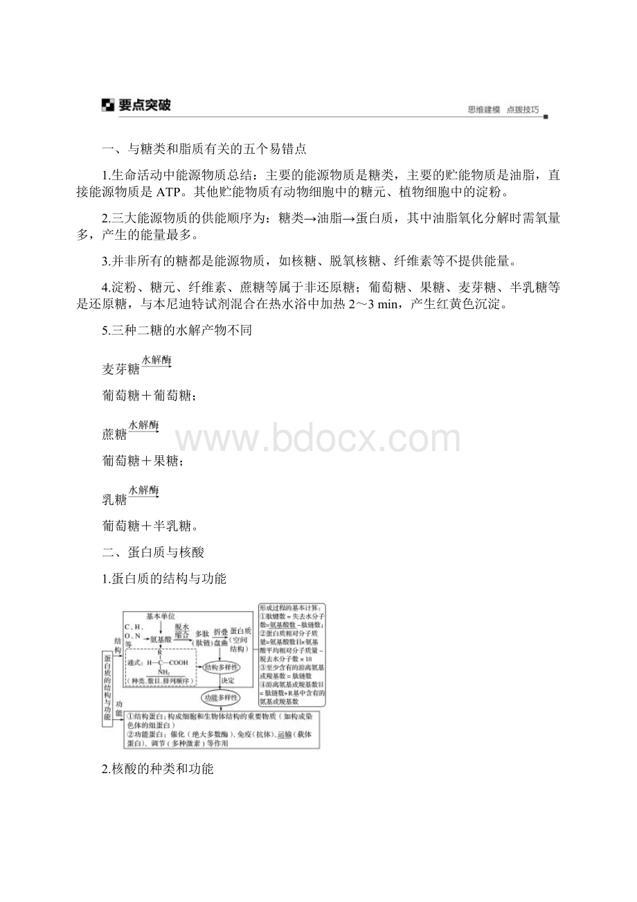 浙江专用版高考生物大二轮复习 专题一 细胞的分子组成和基本结构 考点1 细胞的分子组成练习Word格式.docx_第3页