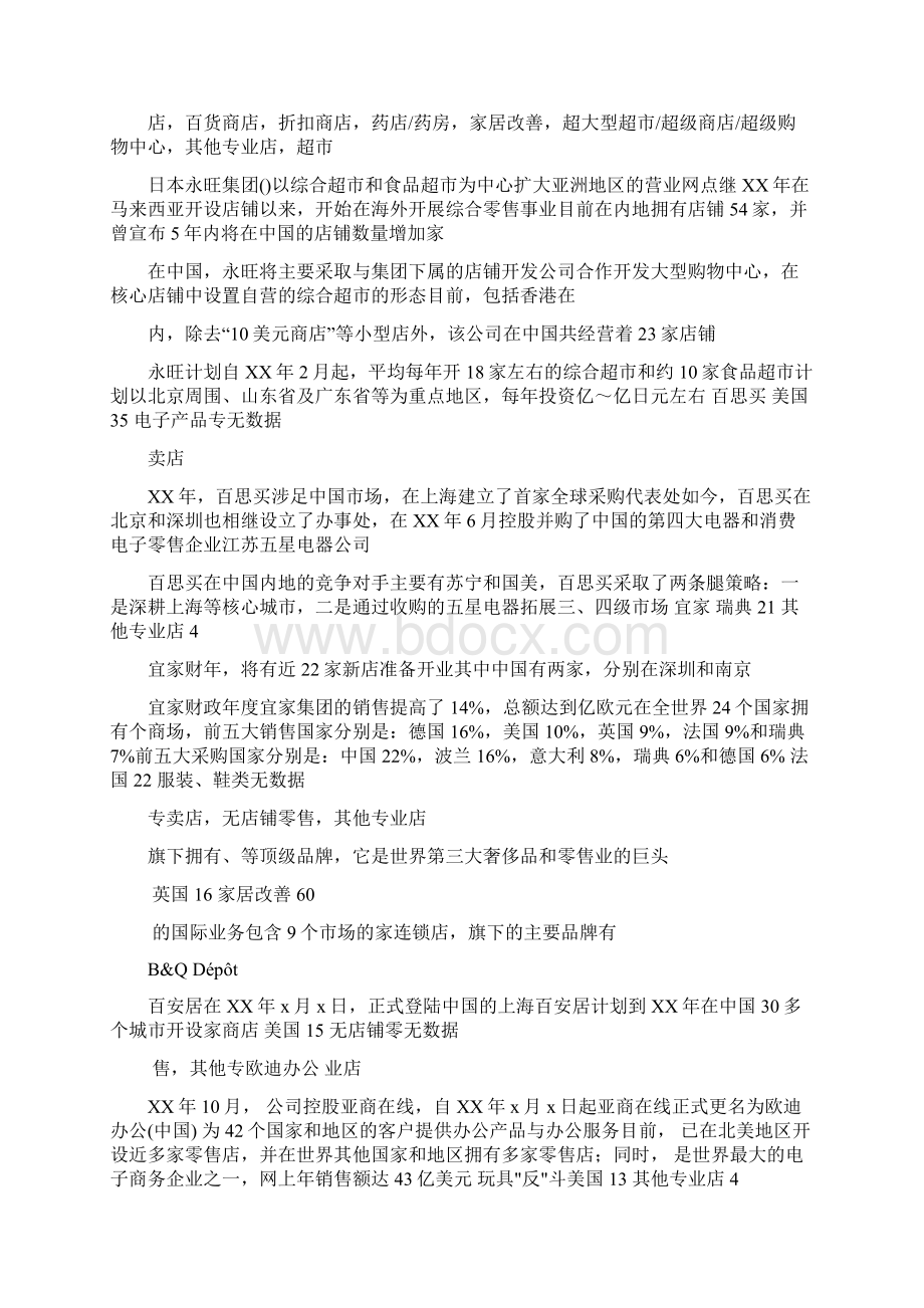 进入中国内地主要外资零售企业Word下载.docx_第3页