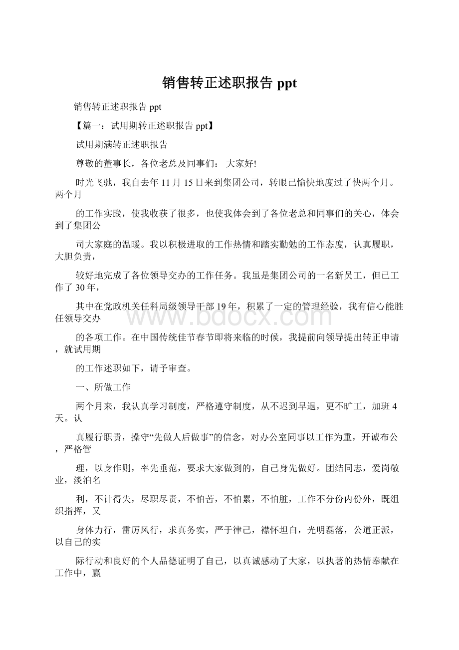 销售转正述职报告ppt.docx_第1页