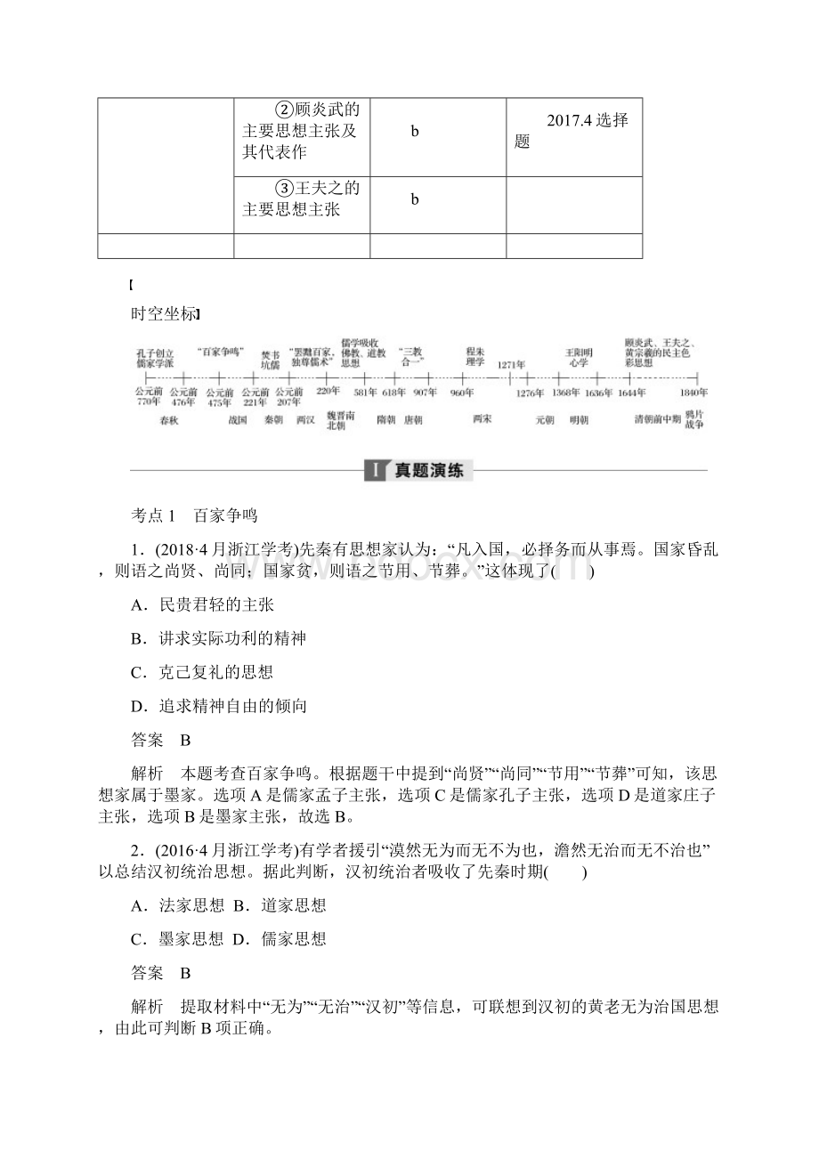 浙江历史学业水平考试总复习讲义专题十一 中国传统文化主流思想的演变.docx_第2页