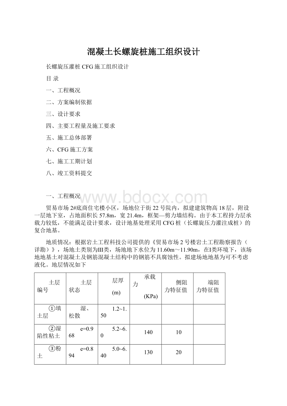 混凝土长螺旋桩施工组织设计.docx