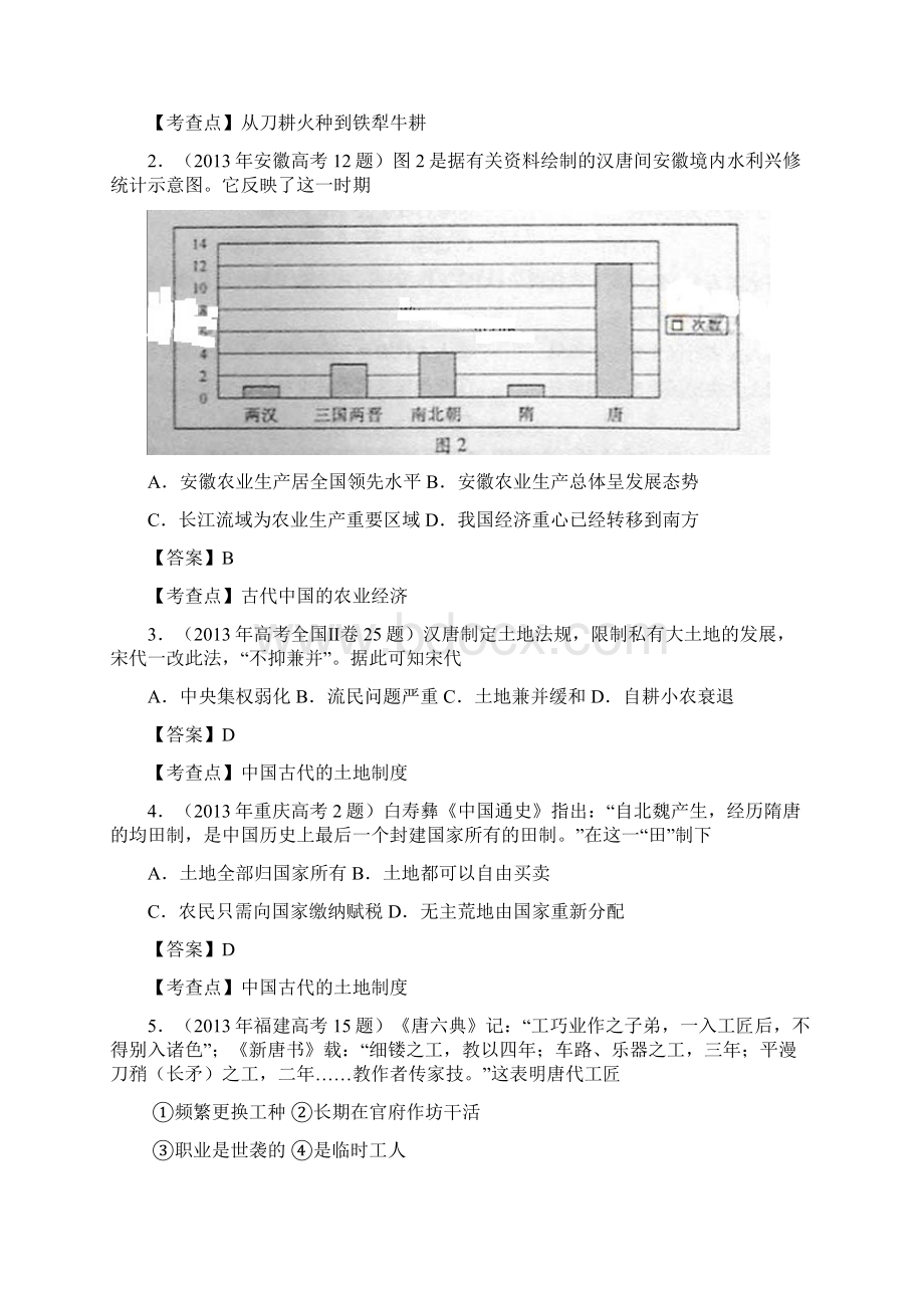 各地高考历史试题分章节汇总必修二Word格式文档下载.docx_第2页