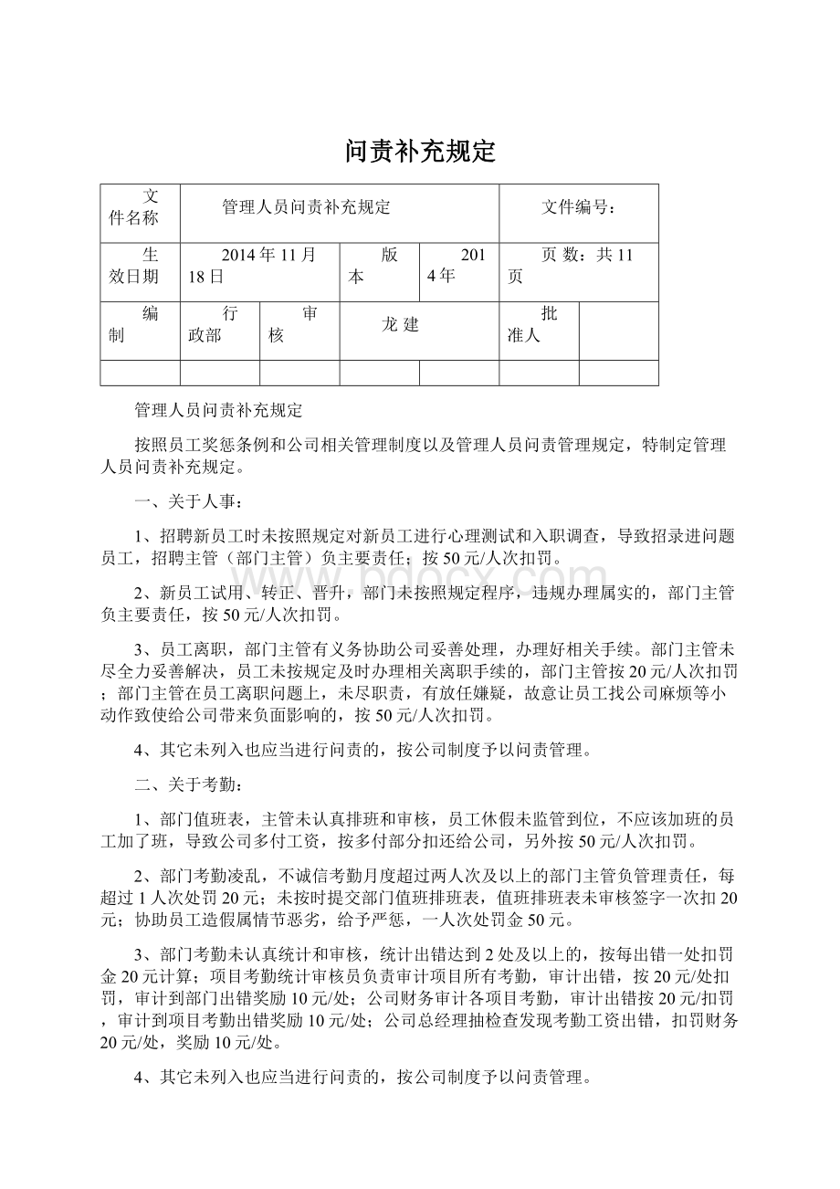 问责补充规定Word格式文档下载.docx