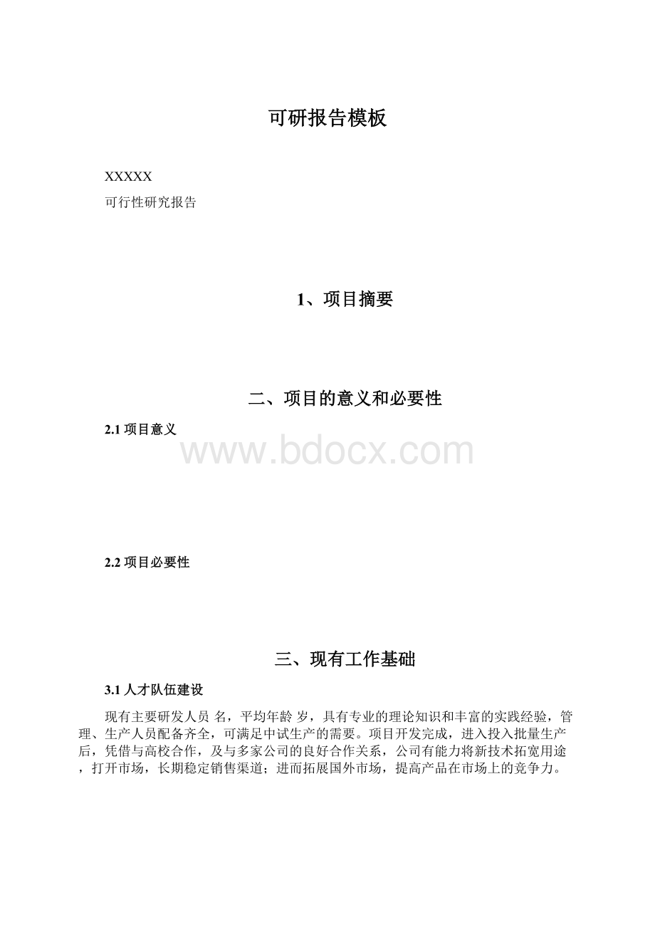 可研报告模板.docx_第1页