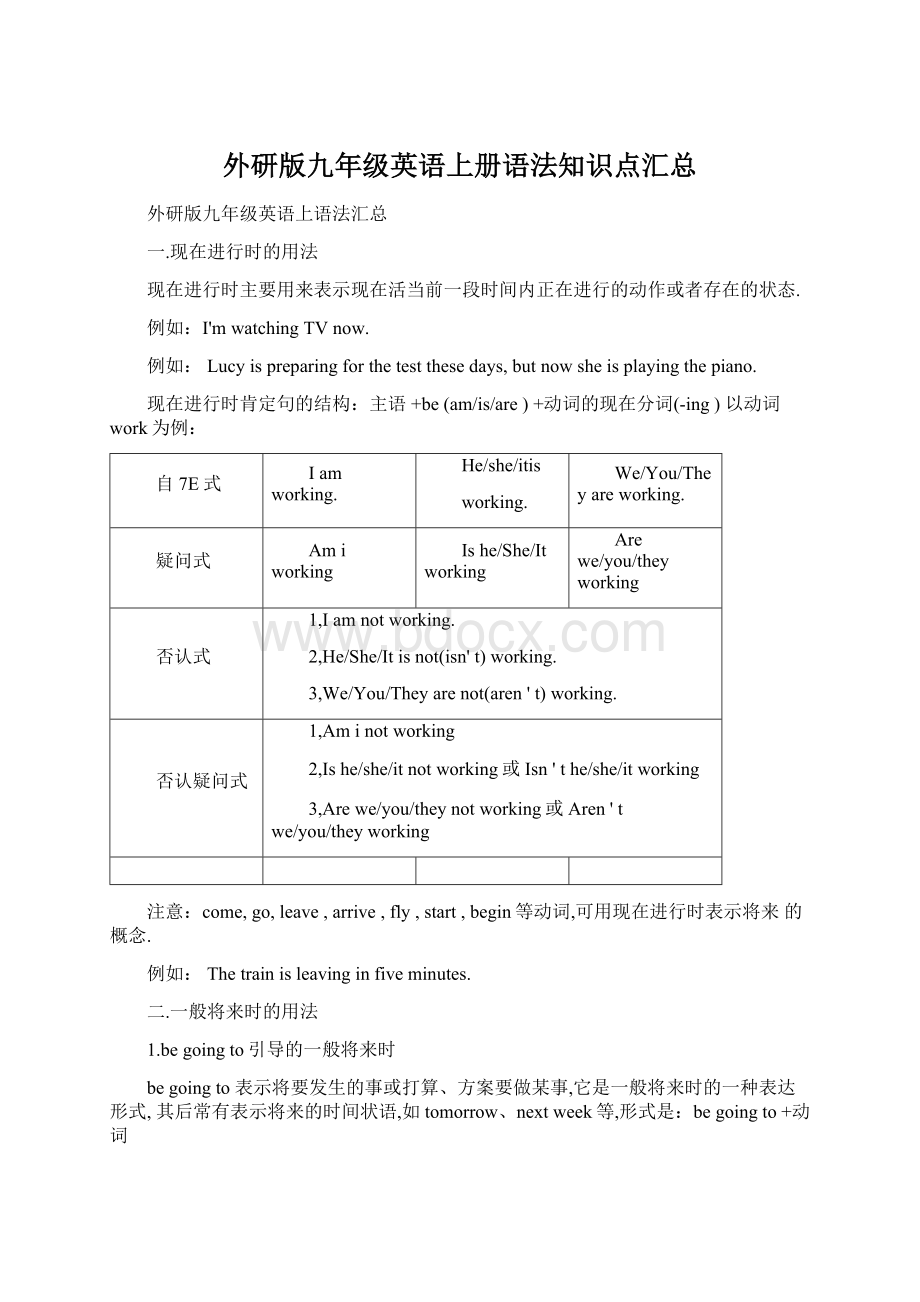 外研版九年级英语上册语法知识点汇总.docx