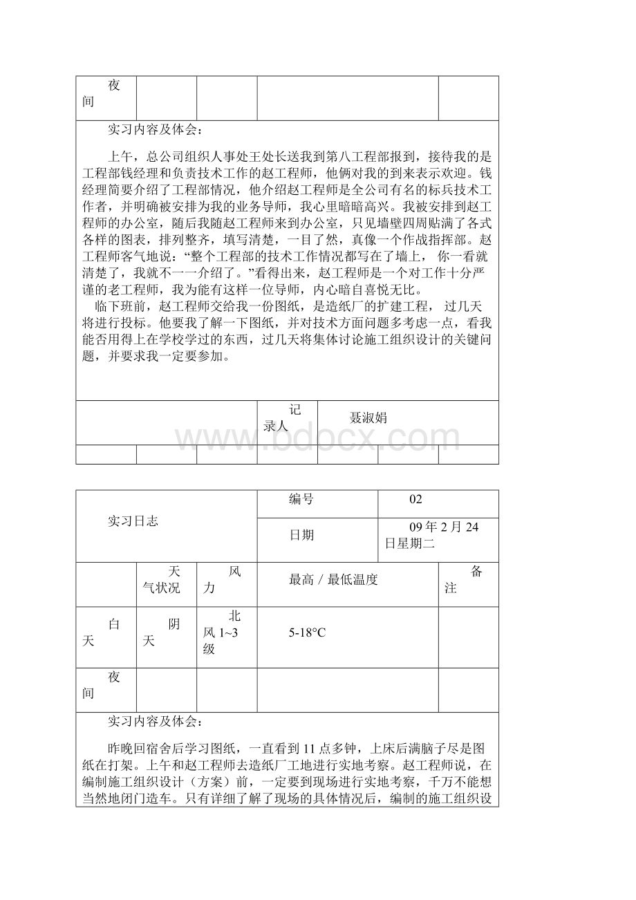 工程管理专学实习日志已完成.docx_第3页