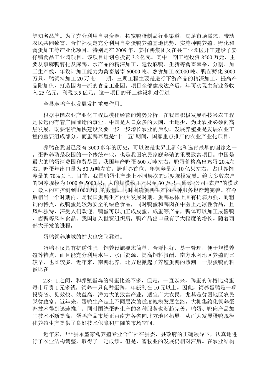 蛋鸭养殖产业化项目投资可行性计划书.docx_第2页