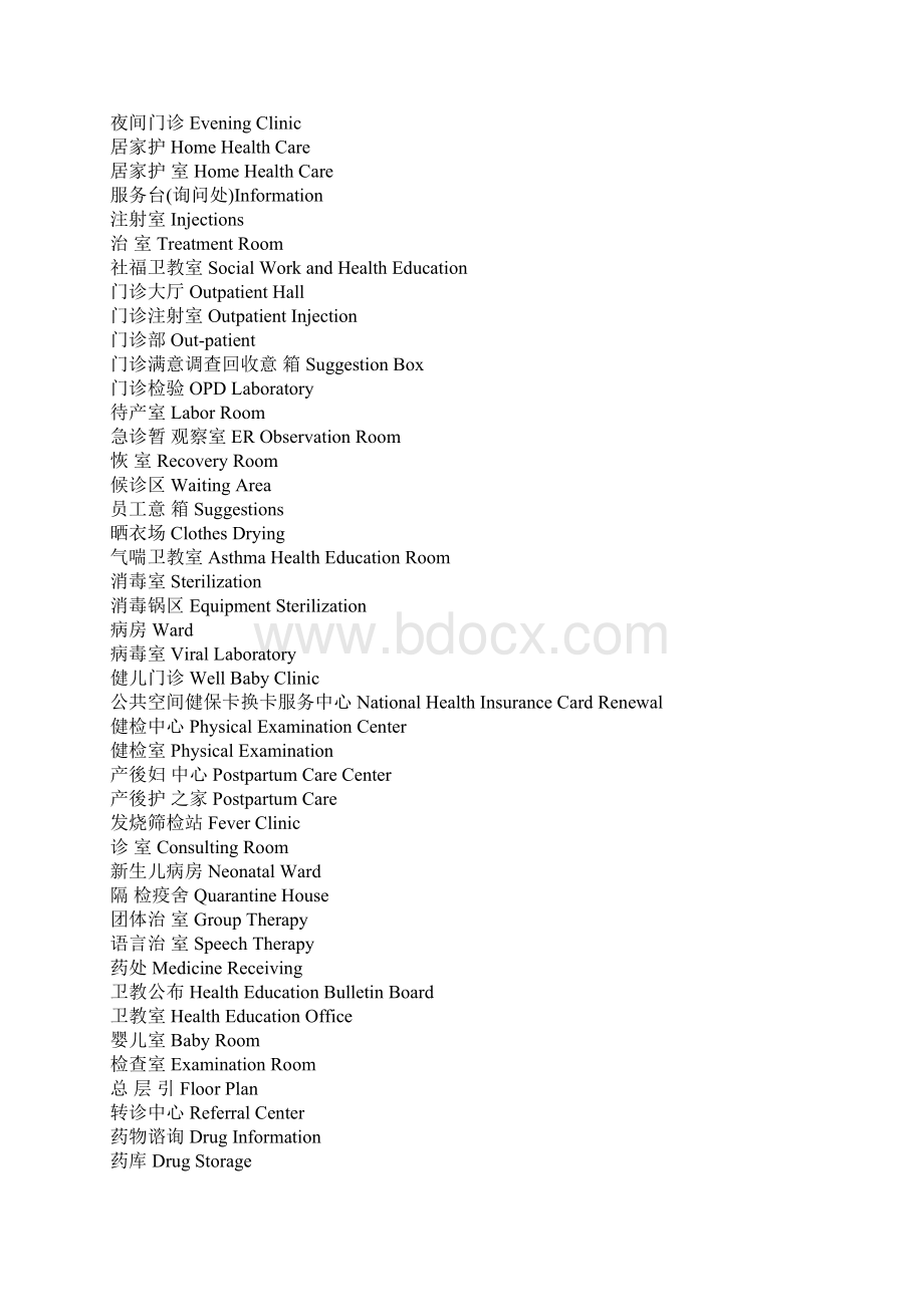 医疗机构医院标识系统中英文对照.docx_第3页