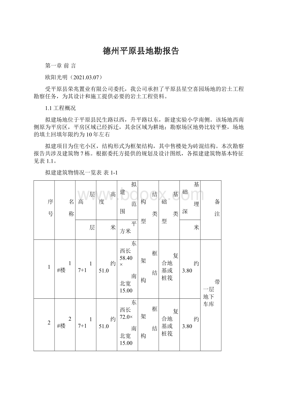 德州平原县地勘报告.docx_第1页