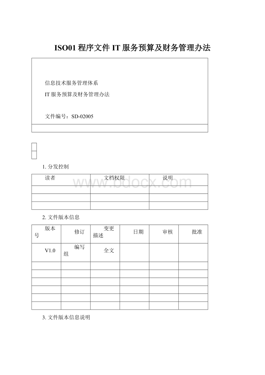 ISO01程序文件IT服务预算及财务管理办法.docx_第1页