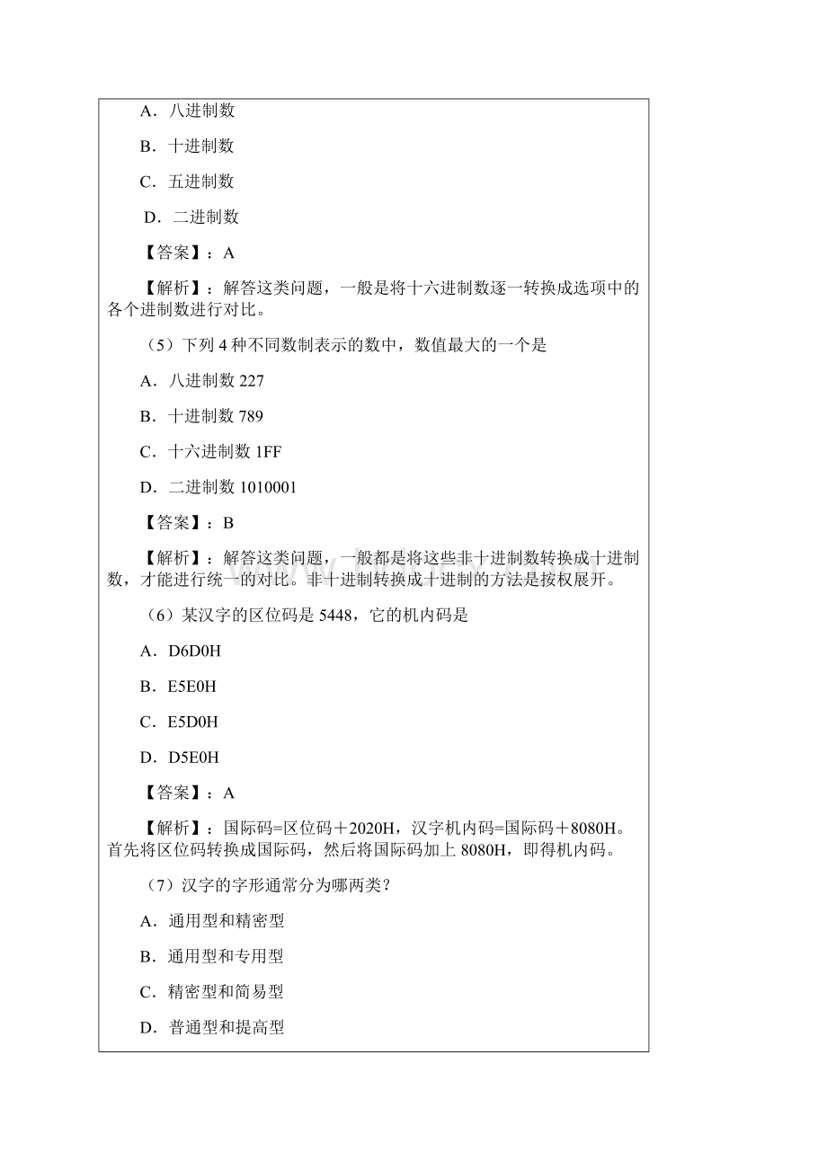 08年全国计算机等级考试一级B模拟试题集Word文档下载推荐.docx_第2页