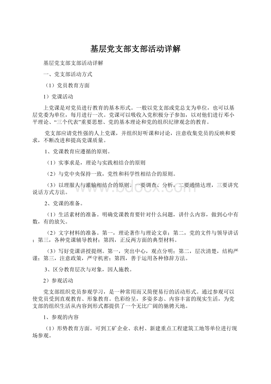 基层党支部支部活动详解文档格式.docx