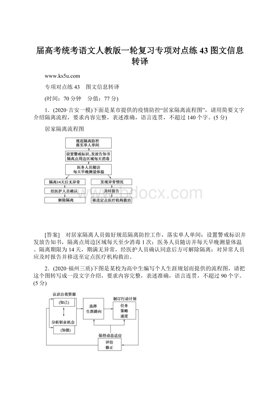 届高考统考语文人教版一轮复习专项对点练43图文信息转译Word文件下载.docx