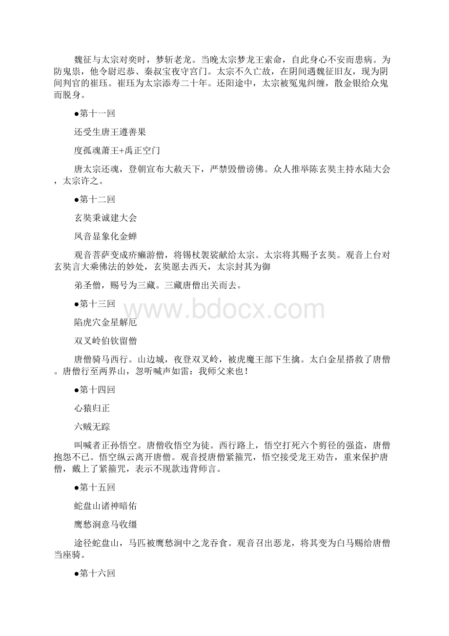 西游记每回主要内容Word下载.docx_第3页