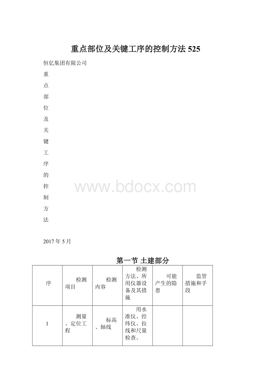 重点部位及关键工序的控制方法525Word文档格式.docx