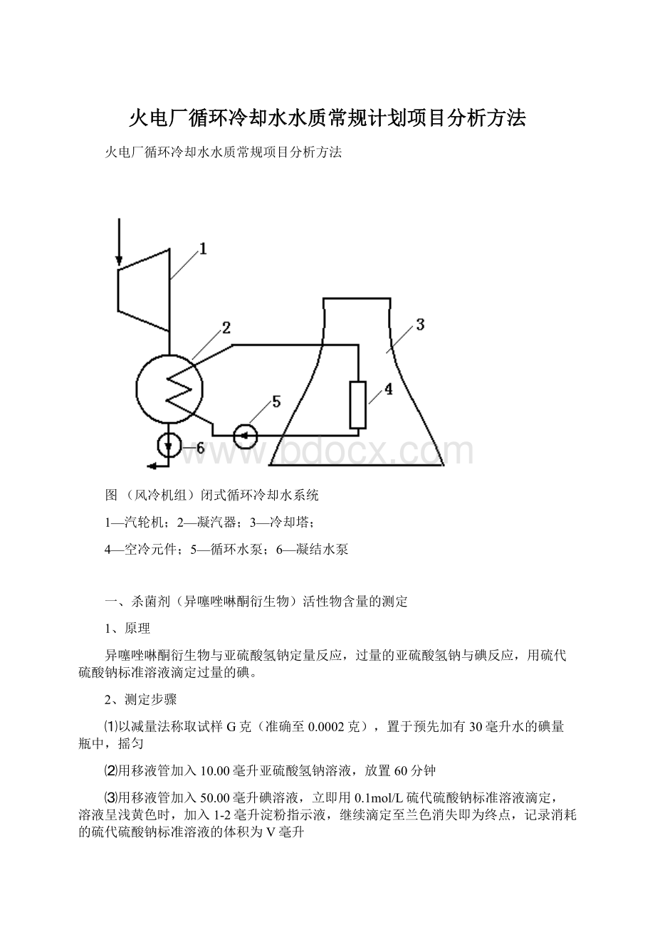 火电厂循环冷却水水质常规计划项目分析方法.docx_第1页