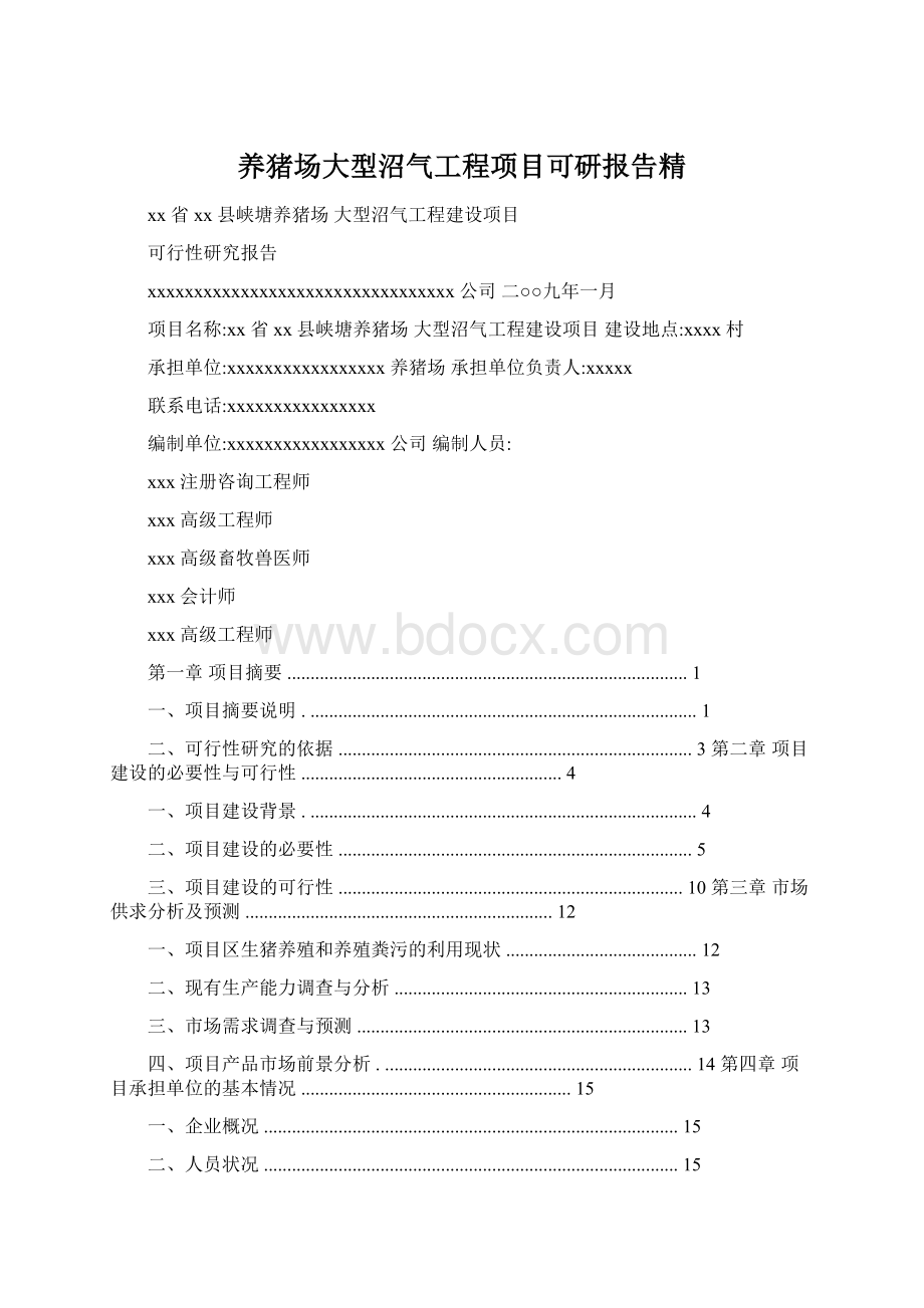 养猪场大型沼气工程项目可研报告精.docx