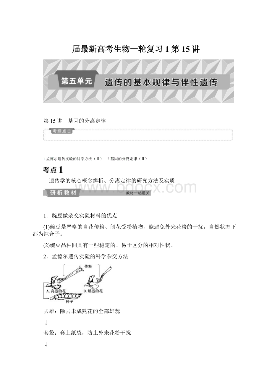 届最新高考生物一轮复习1 第15讲.docx_第1页