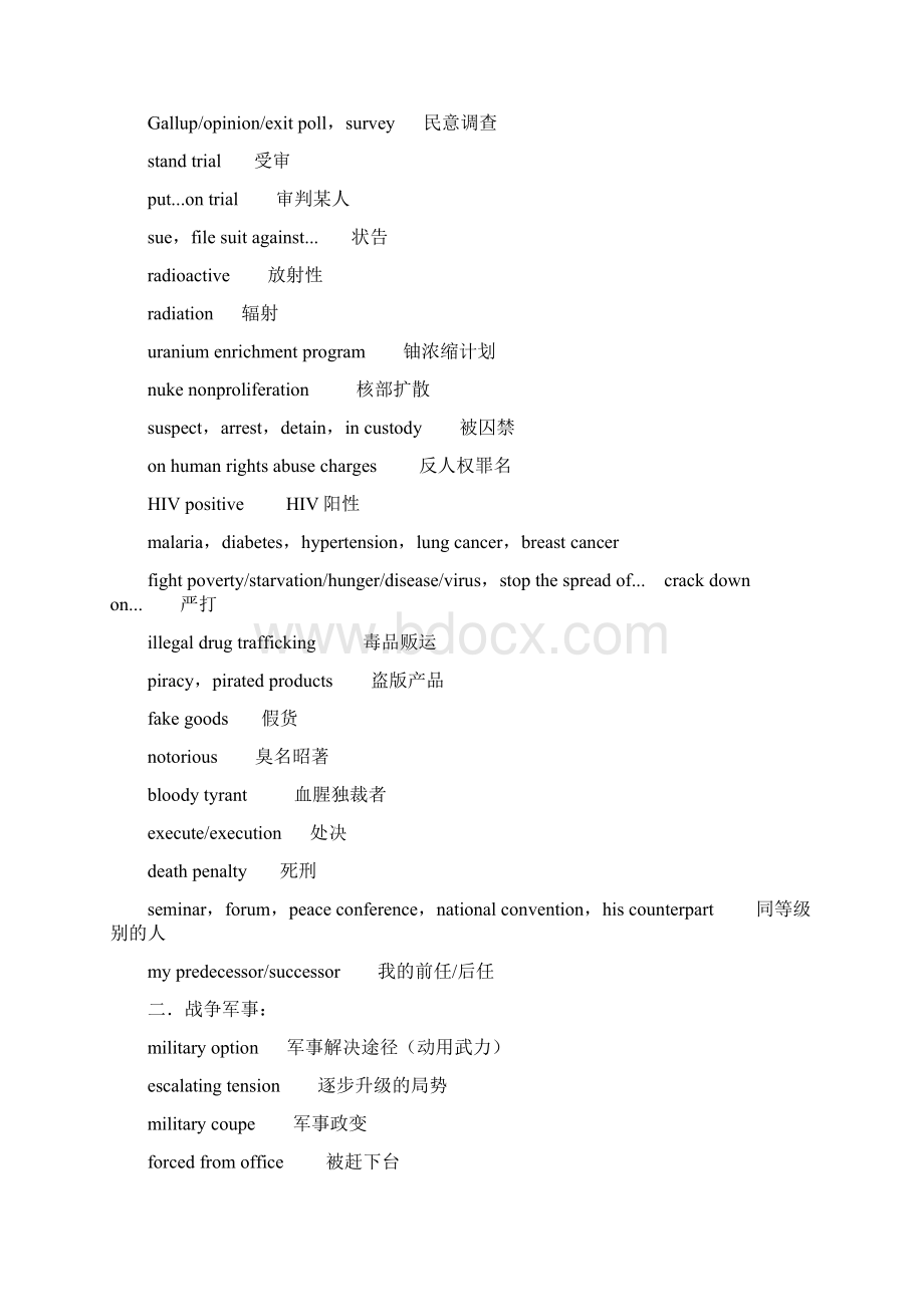 常用听力高频词汇汇总英语专四Word下载.docx_第3页