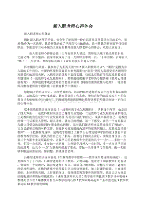 新入职老师心得体会Word文档格式.docx