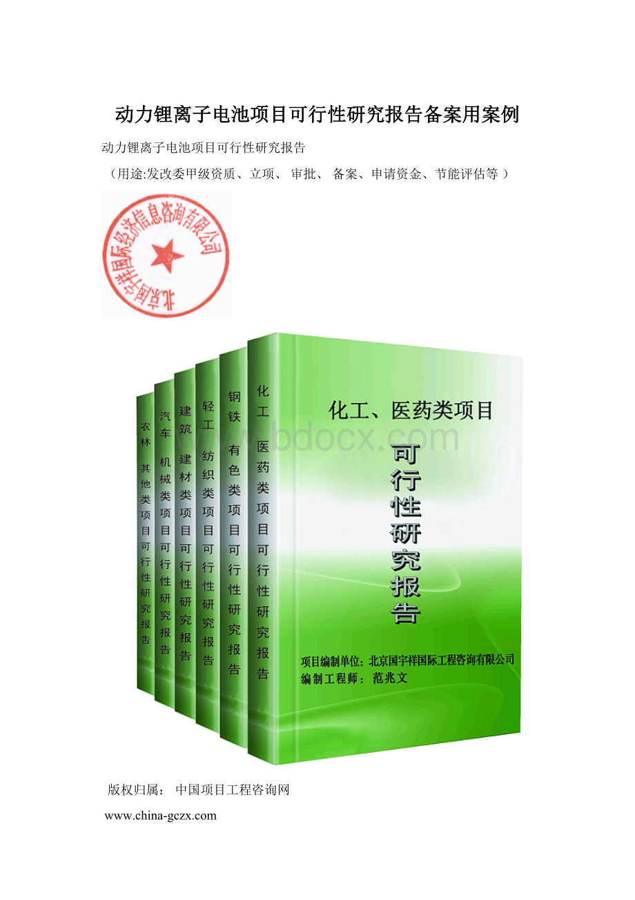 动力锂离子电池项目可行性研究报告备案用案例Word格式文档下载.docx_第1页